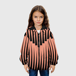 Куртка с капюшоном детская Терракотовая строгая геометрия, цвет: 3D-черный — фото 2