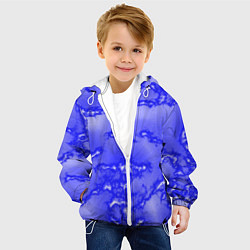 Куртка с капюшоном детская Темно-синий мотив, цвет: 3D-белый — фото 2