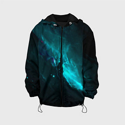 Куртка с капюшоном детская Голубое свечение в космосе, цвет: 3D-черный