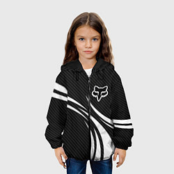 Куртка с капюшоном детская Fox carbon line - white, цвет: 3D-черный — фото 2
