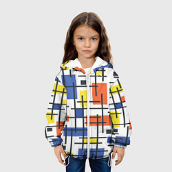 Куртка с капюшоном детская Разноцветные прямоугольники, цвет: 3D-белый — фото 2