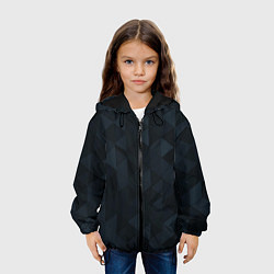 Куртка с капюшоном детская Тёмно-синий треугольный, цвет: 3D-черный — фото 2