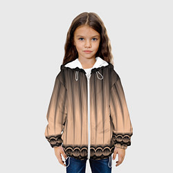 Куртка с капюшоном детская Персиковый полосатый градиент, цвет: 3D-белый — фото 2