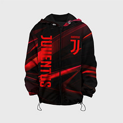 Куртка с капюшоном детская Juventus black red logo, цвет: 3D-черный