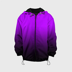 Куртка с капюшоном детская Градиент фиолетово-чёрный, цвет: 3D-черный