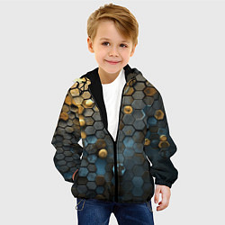 Куртка с капюшоном детская Позолоченая броня, цвет: 3D-черный — фото 2