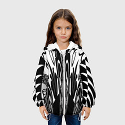 Куртка с капюшоном детская Черные завихрения, цвет: 3D-белый — фото 2