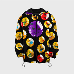 Куртка с капюшоном детская Хитрый эмоджи, цвет: 3D-черный