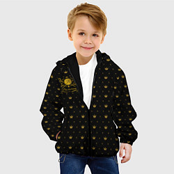 Куртка с капюшоном детская Королевский паттерн - Валентина, цвет: 3D-черный — фото 2