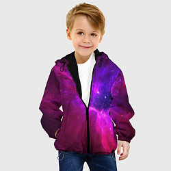 Куртка с капюшоном детская Бескрайнее космическое пространство - галактика, цвет: 3D-черный — фото 2