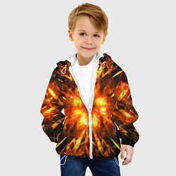Куртка с капюшоном детская Fire abstract, цвет: 3D-белый — фото 2