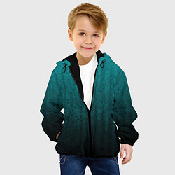 Куртка с капюшоном детская Градиент чёрно-бирюзовый, цвет: 3D-черный — фото 2