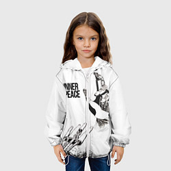 Куртка с капюшоном детская Ладони с городами внутри, цвет: 3D-белый — фото 2