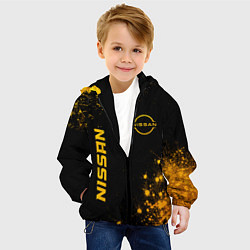 Куртка с капюшоном детская Nissan - gold gradient: надпись, символ, цвет: 3D-черный — фото 2