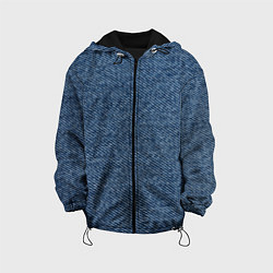 Куртка с капюшоном детская Текстура джинсы, цвет: 3D-черный