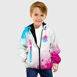 Куртка с капюшоном детская Cyberpunk 2077 neon gradient style: надпись, симво, цвет: 3D-черный — фото 2