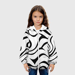 Куртка с капюшоном детская Анималистическая абстракция зебры, цвет: 3D-белый — фото 2