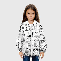 Куртка с капюшоном детская Геометрическая фантазия, цвет: 3D-белый — фото 2