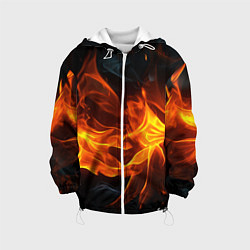 Куртка с капюшоном детская Пламя костра, цвет: 3D-белый