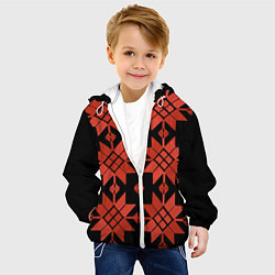 Куртка с капюшоном детская Удмуртский - вертикаль black, цвет: 3D-белый — фото 2