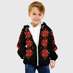 Куртка с капюшоном детская Удмуртский - вертикаль black 2, цвет: 3D-белый — фото 2