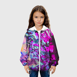 Куртка с капюшоном детская Жидкое буйство красок, цвет: 3D-белый — фото 2