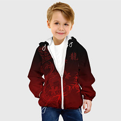 Куртка с капюшоном детская Дракон в градиенте, цвет: 3D-белый — фото 2