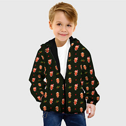 Куртка с капюшоном детская Christmas cockies pattern, цвет: 3D-черный — фото 2
