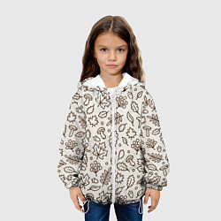 Куртка с капюшоном детская Осень - бежевый 2, цвет: 3D-белый — фото 2