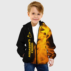 Куртка с капюшоном детская Assassins Creed - gold gradient: по-вертикали, цвет: 3D-черный — фото 2