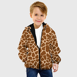 Куртка с капюшоном детская Кожа жирафа - giraffe, цвет: 3D-черный — фото 2