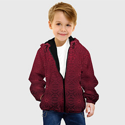 Куртка с капюшоном детская Изысканный красный узорчатый, цвет: 3D-черный — фото 2