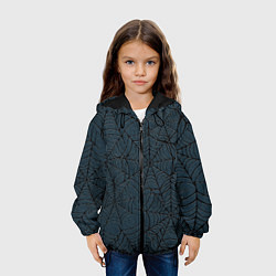 Куртка с капюшоном детская Паутина тёмно-синий, цвет: 3D-черный — фото 2