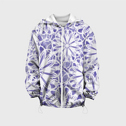 Куртка с капюшоном детская Стилизованные цветы абстракция, цвет: 3D-белый