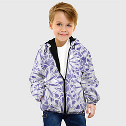 Куртка с капюшоном детская Стилизованные цветы абстракция, цвет: 3D-черный — фото 2
