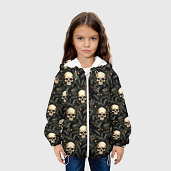 Куртка с капюшоном детская Череп, шишки и хвойные ветки, цвет: 3D-белый — фото 2