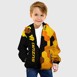Куртка с капюшоном детская Suzuki - gold gradient: по-вертикали, цвет: 3D-черный — фото 2