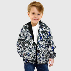 Куртка с капюшоном детская Абстракция ледяные вершины, цвет: 3D-черный — фото 2