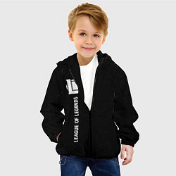 Куртка с капюшоном детская League of Legends glitch на темном фоне: по-вертик, цвет: 3D-черный — фото 2