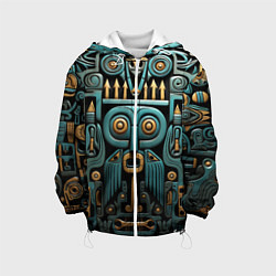 Куртка с капюшоном детская Рисунок в египетском стиле, цвет: 3D-белый
