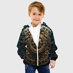 Куртка с капюшоном детская Орнамент в кельтском стиле, цвет: 3D-белый — фото 2