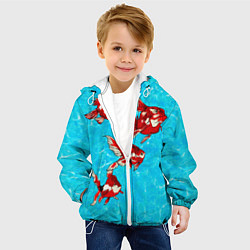 Куртка с капюшоном детская Красная рыбки, цвет: 3D-белый — фото 2