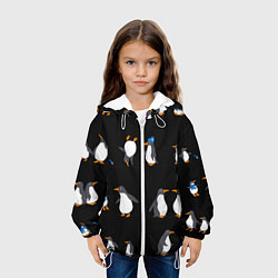 Куртка с капюшоном детская Веселая семья пингвинов, цвет: 3D-белый — фото 2