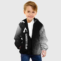 Куртка с капюшоном детская Apex Legends glitch на темном фоне по-вертикали, цвет: 3D-черный — фото 2