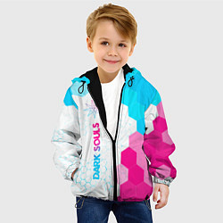 Куртка с капюшоном детская Dark Souls neon gradient style по-вертикали, цвет: 3D-черный — фото 2