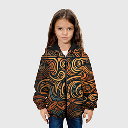 Куртка с капюшоном детская Узор в викингском стиле, цвет: 3D-черный — фото 2
