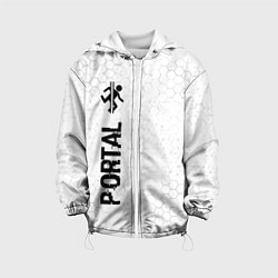 Куртка с капюшоном детская Portal glitch на светлом фоне по-вертикали, цвет: 3D-белый