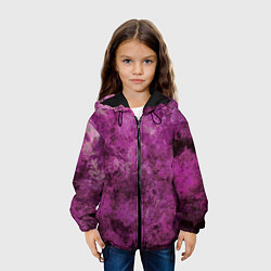 Куртка с капюшоном детская Абстракция - гранат умбалит, цвет: 3D-черный — фото 2