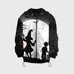 Куртка с капюшоном детская Дети на ночной прогулке, цвет: 3D-черный