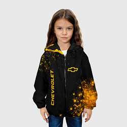 Куртка с капюшоном детская Chevrolet - gold gradient вертикально, цвет: 3D-черный — фото 2